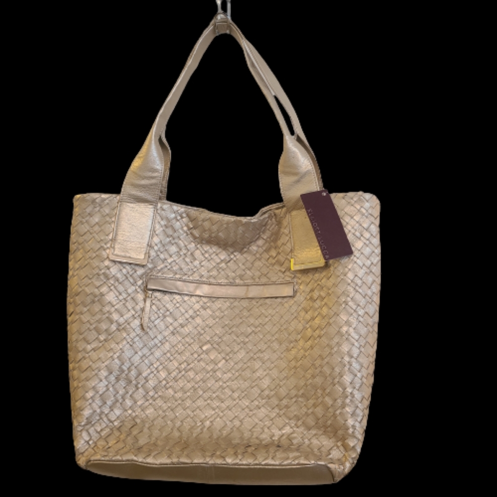 *NWT Elliot Lucca Intreccio Metallic Leather Tote/Purse